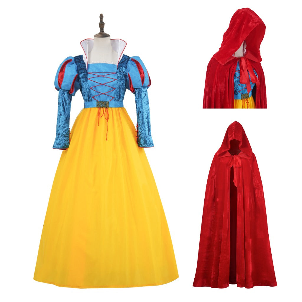 Snow White Costume for Adult, Kids Princess Roleplay Dress Outfit - Halloweez