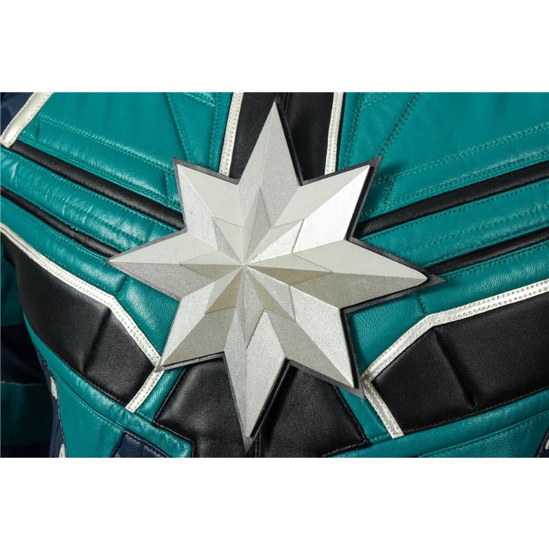 Halloweez Star Force Captain Marvel Cosplay Costume - High-Quality PU Leather