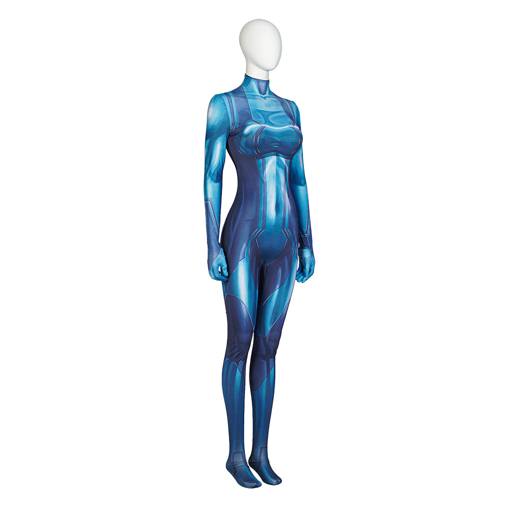 Disfraz de Samus Aran Metroid para cosplay: mono de superhéroe de licra para Halloween