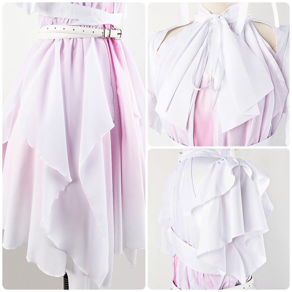 Hasunosora Murano Sayaka Yugiri Tsuzuri Anime Cosplay Gradient Irregular Dress - Halloweez