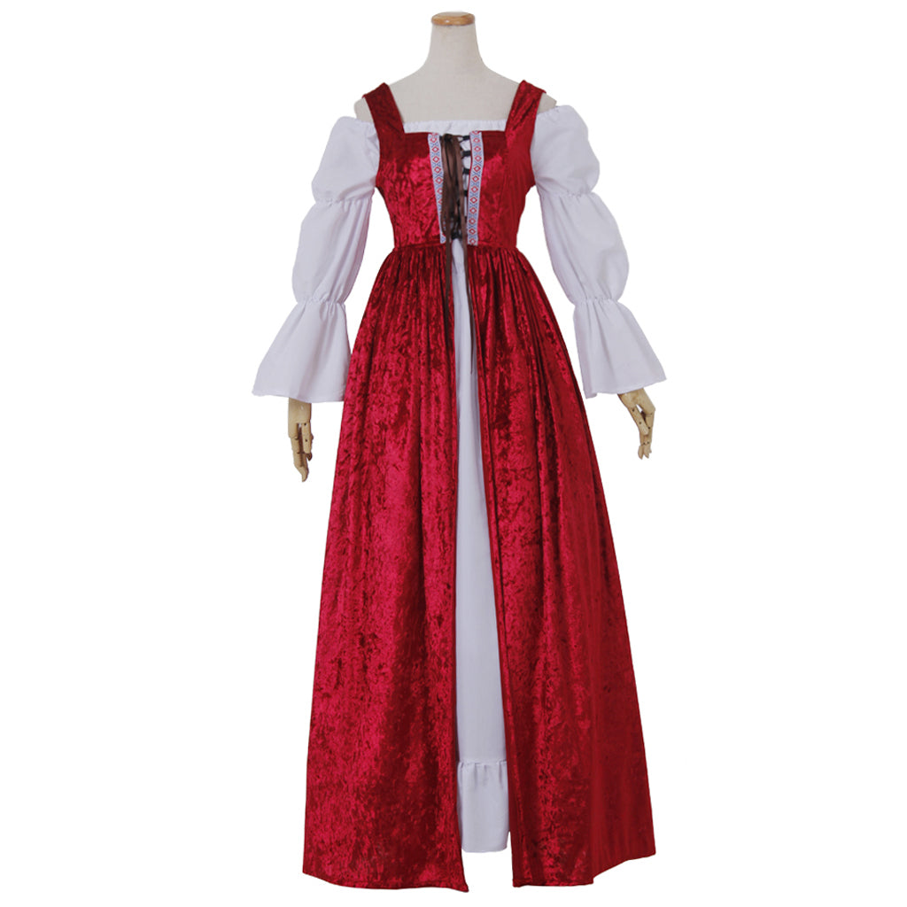 Elegant Halloweez Vintage Medieval Cosplay Costume - Gothic Witch Vampire Dress for Women