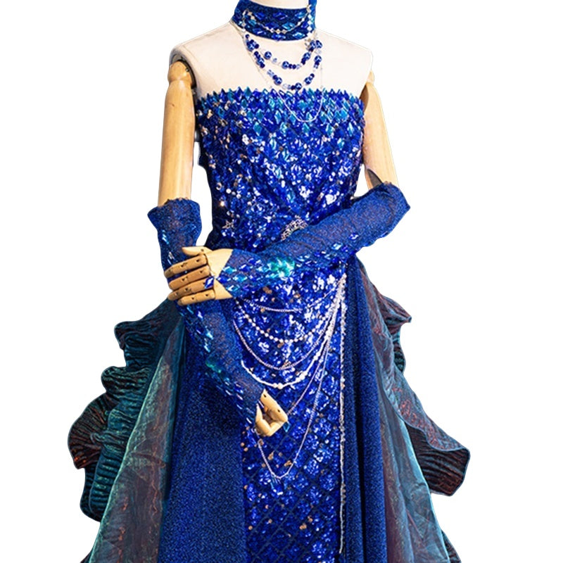 Dragon King Ao Run Cos Mermaid Tail Sparkling Debutante Gown Princess Costume - Chinese Mythology Cosplay - Halloweez