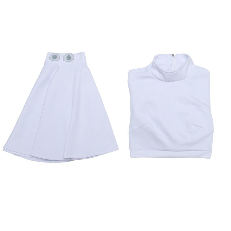 Star Wars Princess Leia White Dress Cosplay Costume - Movie Role Play Outfit - Halloweez