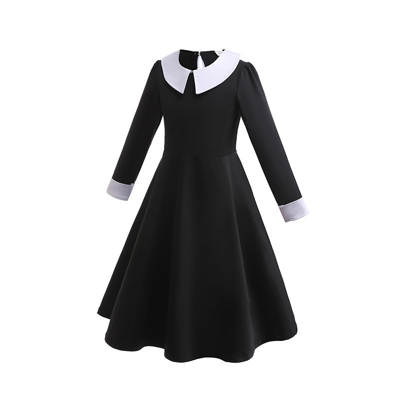 Wednesday Addams Cosplay Dress for Girls - The Addams Family Movie Costume - Halloweez