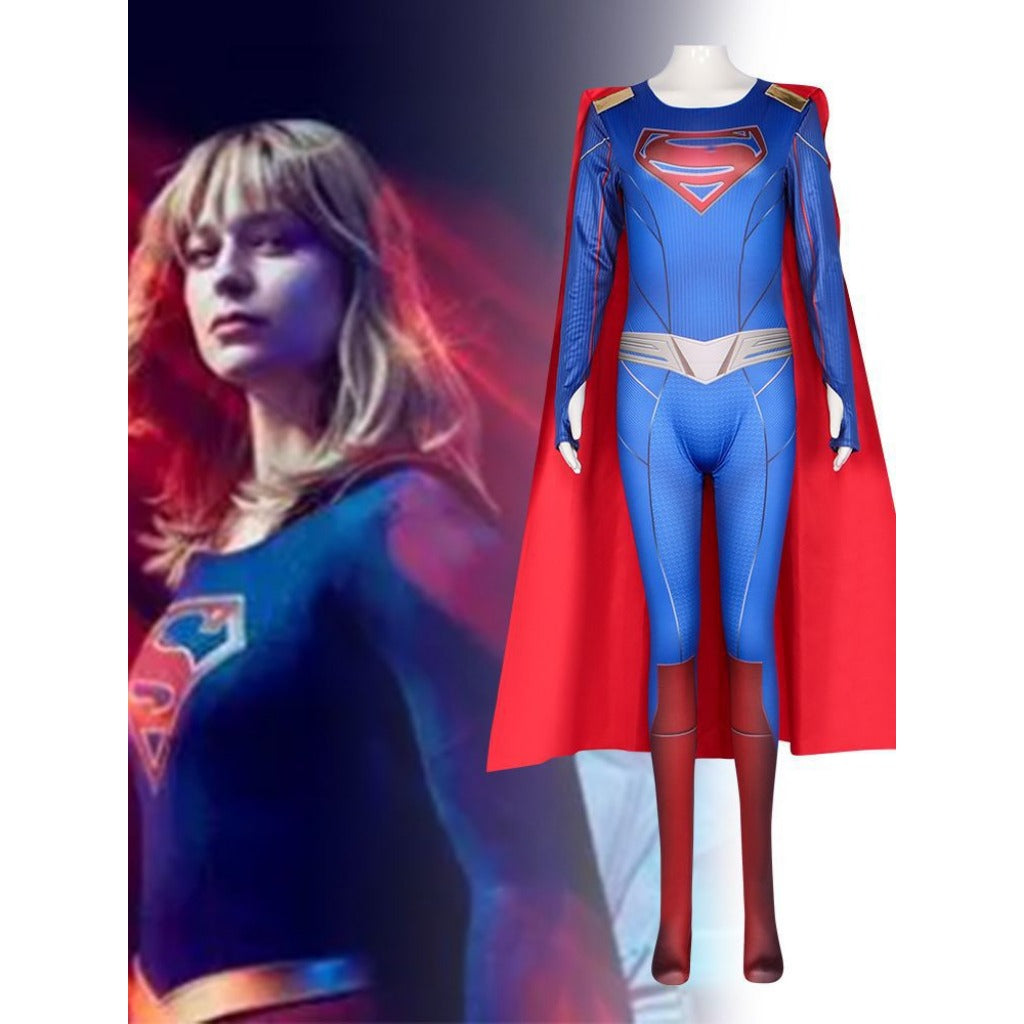 Superman & Lois Cosplay Costume - Superman Bodysuit with Cape for Halloween