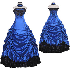 Robe de bal de princesse gothique Lolita élégante pour Halloween - Style Steampunk pour les événements masqués