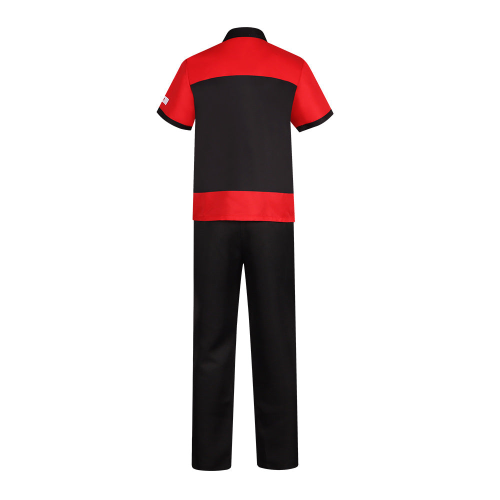 Horror Game Manny's Hamburger Shop Staff Cosplay Costume Brian Employee Uniform Halloween Performance
