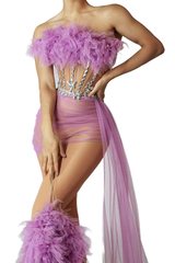 Nightclub Party Dress - Fluorescent Green Performance Costume for Club, Bar, Singer, Model, Birthday Party, Cosplay - Halloweez
