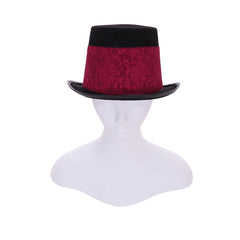 Chapeau haut de forme Halloween Steampunk pour femme en rouge - Parfait pour Burning Man