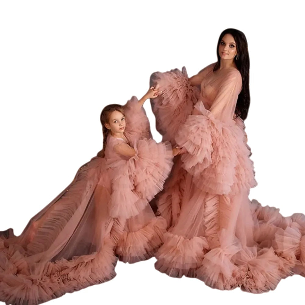 Parent-Child Mesh Dress Party Birthday Photo Maternity Tulle Skirt Wholesale Drop Shipping Puffy Wedding Dress Cosplay Costume - Halloweez