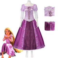 Tangled Rapunzel Cosplay Costume Princess Dress Outfit for Halloween Party Role Play Cosplay - Halloweez