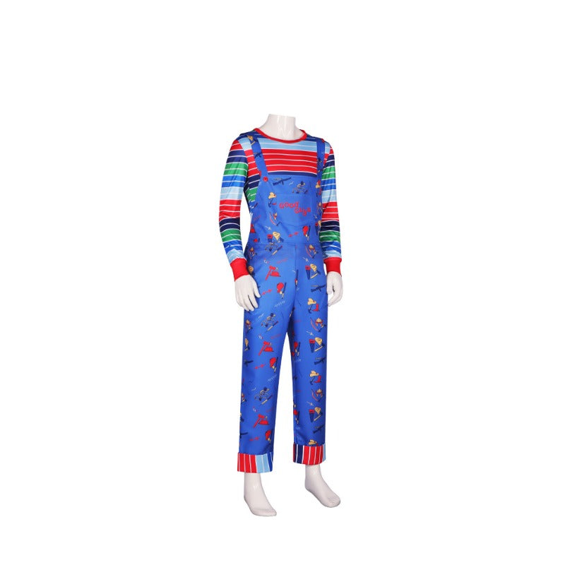 Chucky Child's Play Season 2 Cosplay Costume Horror Doll Overalls Performance Clothing - Halloweez