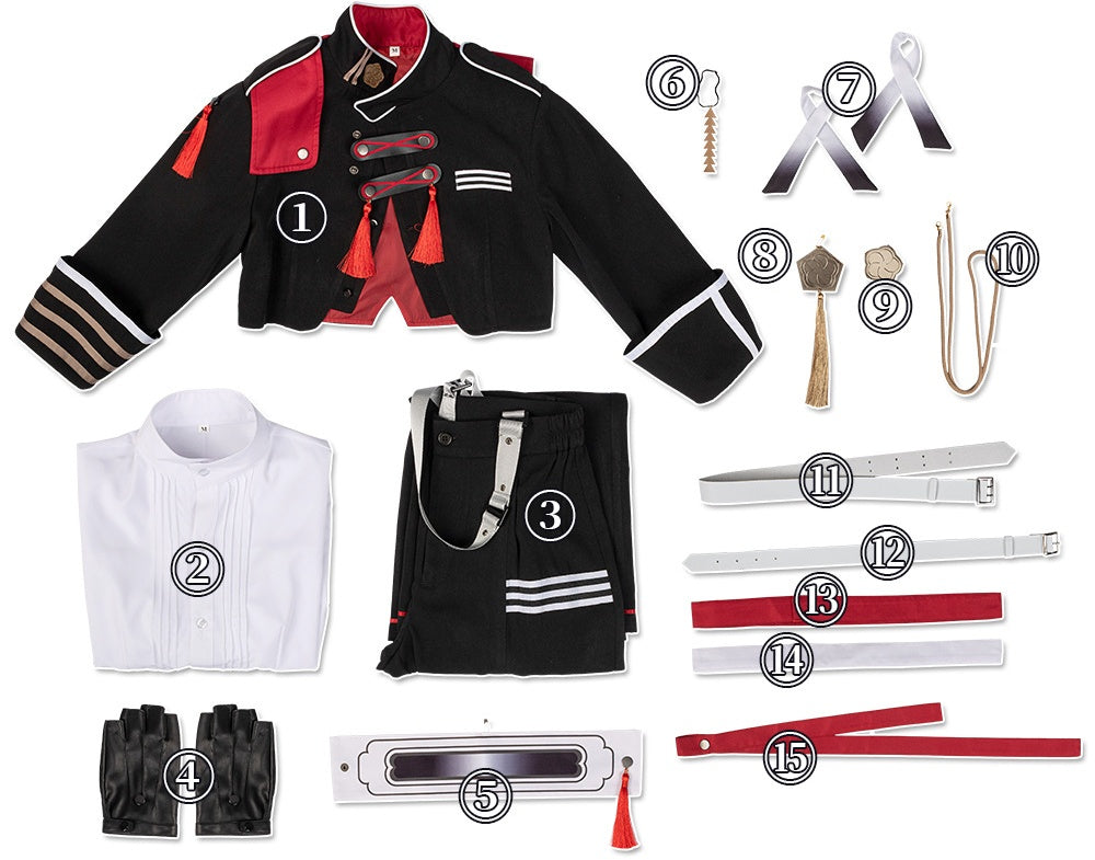 VTuber Tojiro Tsukishiro 2D Cosplay Anime Game Uniform Set for Men and Women - Halloweez
