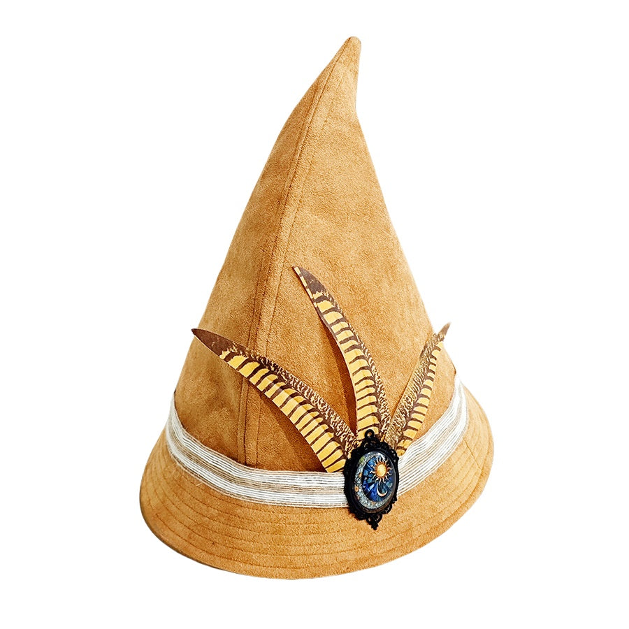 Party Wings Halloween Witch Hat with Feather Decoration - Fashionable and Unique - Halloweez