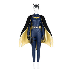 2022 Halloweez Batgirl Cosplay Costume - Barbara Gordon's Iconic Blue Jumpsuit with Cape for Heroic Roleplay