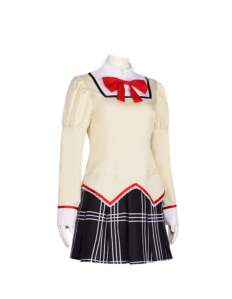 Magical Girl Madoka Cosplay Costume Akemi Homura Tomoe Mami School Uniform Sailor Suit JK Uniform - Halloweez