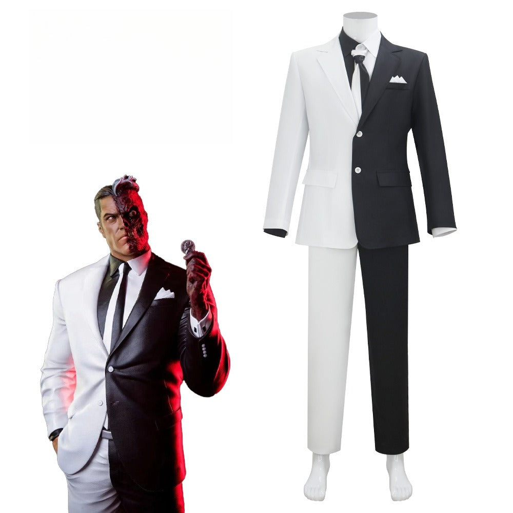 Two‑Face Harvey Dent Cosplay Costume Custom‑Made for Halloween Comic‑Con