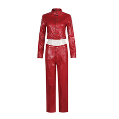 Seven Deadly Sins Ban Cosplay Costume Greed Sin Red Leather Outfit Anime Role Play