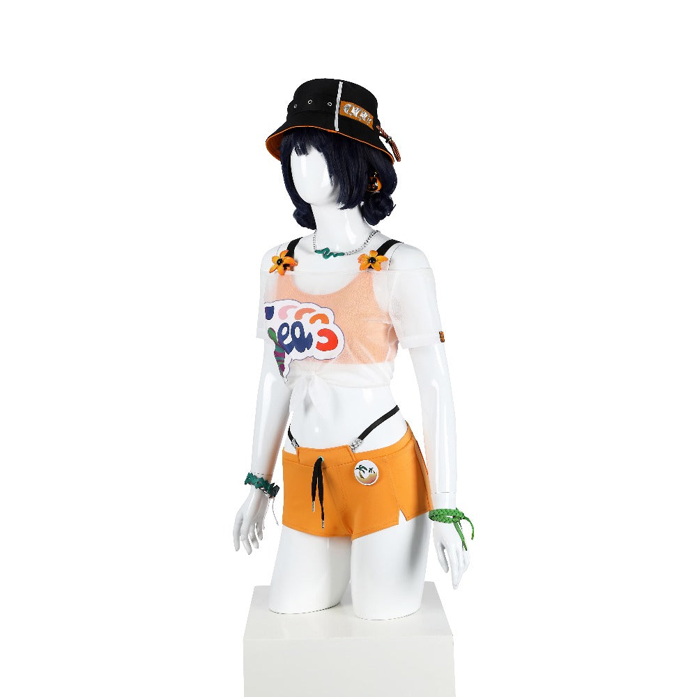 Zenless Zone Zero Ling Summer Sky Swimsuit Cosplay Costume - Game Character Outfit - Halloweez