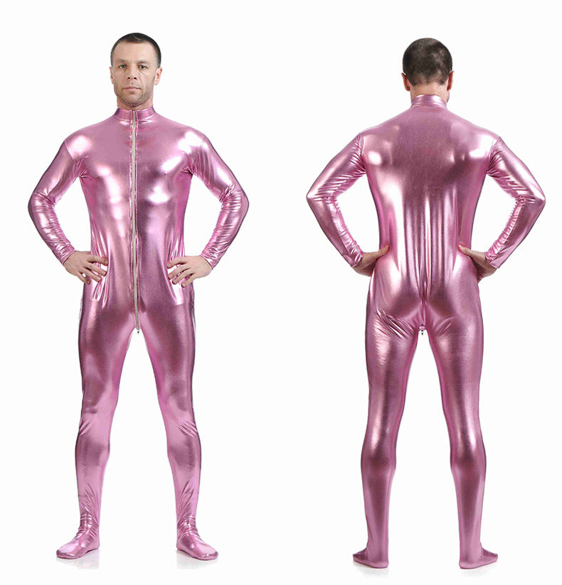 Anime Stage Performance Cosplay Men's Hoodless Glue-Coated Bodysuit Zentai - Halloweez
