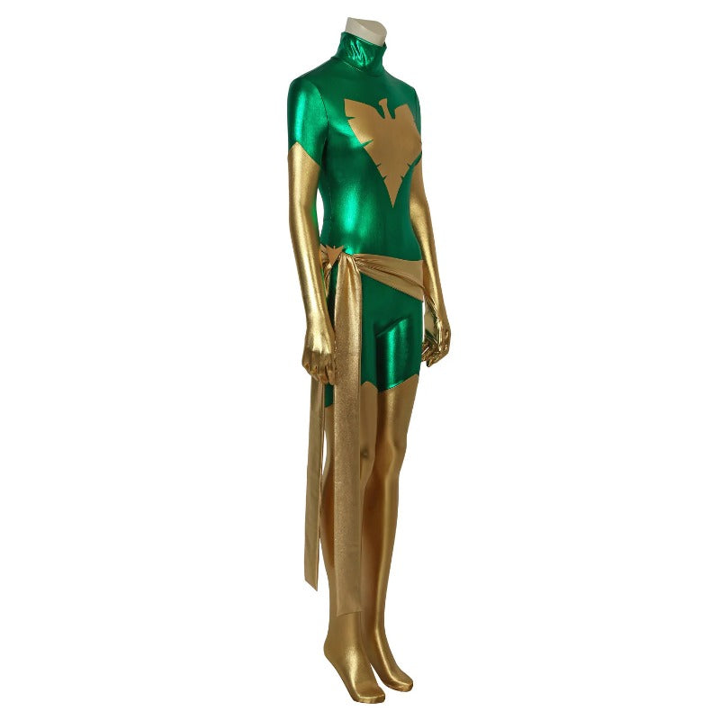 Halloweez Green X-Men Dark Phoenix Jean Grey Cosplay Jumpsuit Costume for Halloween