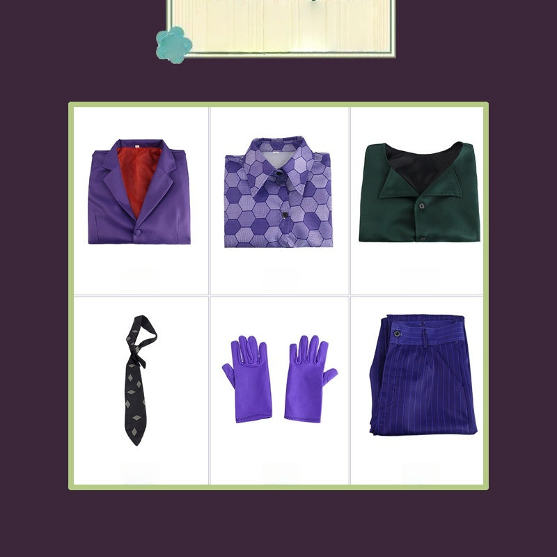 Dark Knight DC Joker Heath Ledger Cosplay Costume - Joker Suit Batman Men Halloween Performance Suit - Halloweez