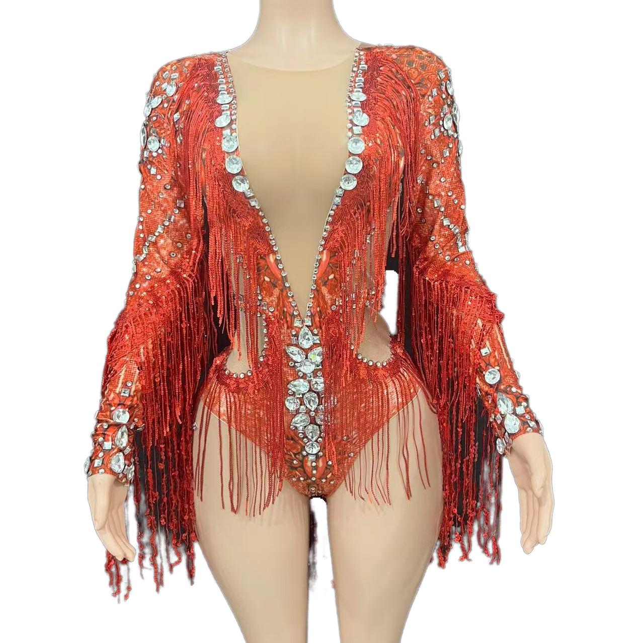 Sexy Sheer Mesh Stage Costume for Live Performance - Silver T-Show Fashion Outfit for Bar Singers, Band Performances & Livehouse Events - Halloweez