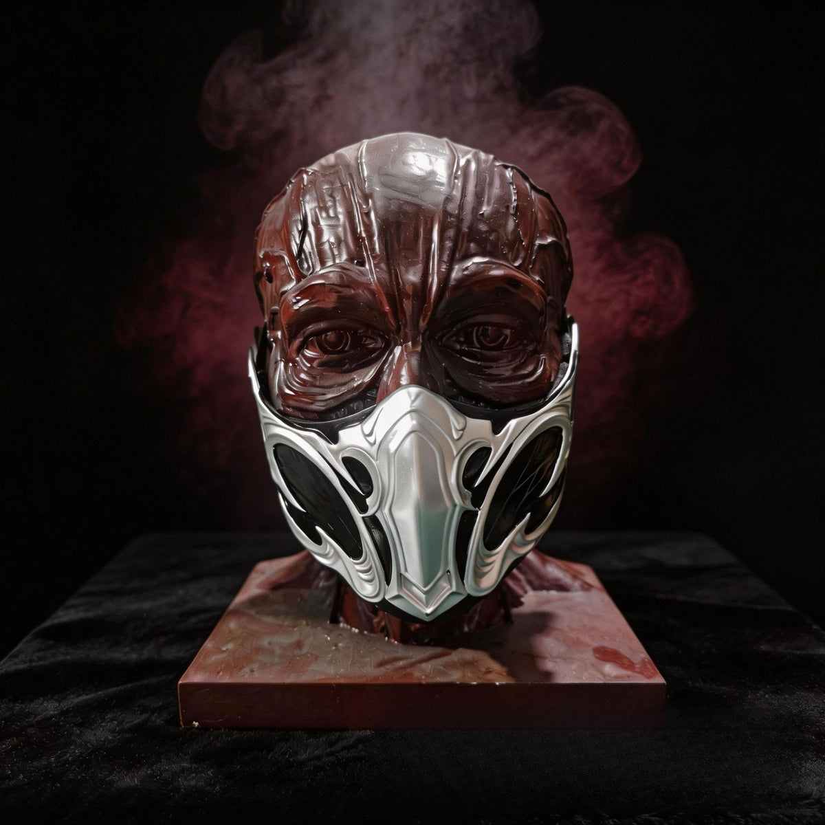 Mortal Kombat Sub-Zero Half Face Mask Cos Prop for Halloween & Photoshoot