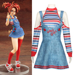 Chucky Ghost Return Chucky Cosplay Costume for Halloween Horror Doll Overalls Performance