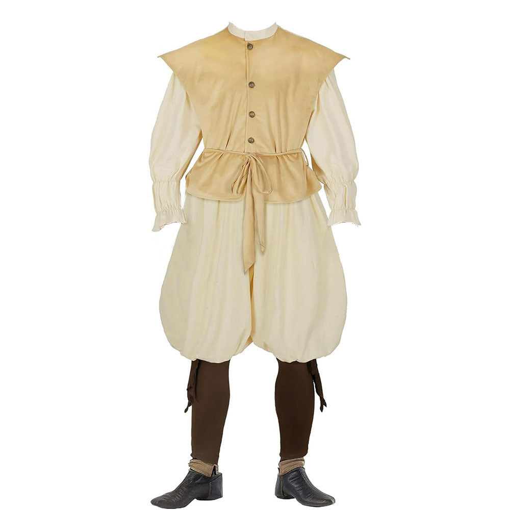 Vintage Medieval Renaissance Pirate Viking Knight Full Set Stage Performance Costume Halloween Cosplay - Halloweez