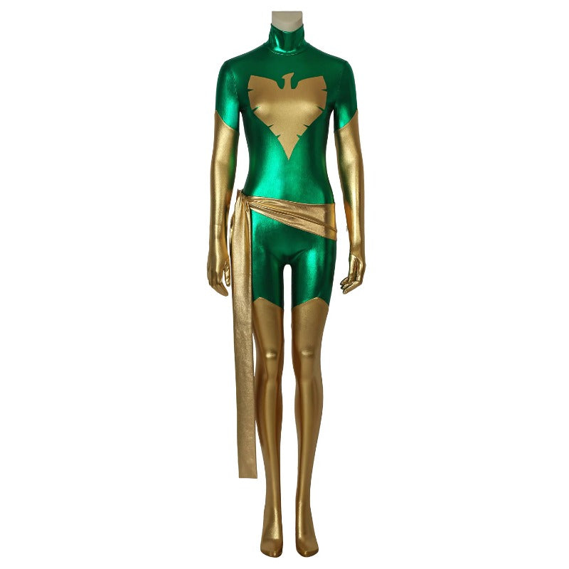 Halloweez Green X-Men Dark Phoenix Jean Grey Cosplay Jumpsuit Costume for Halloween