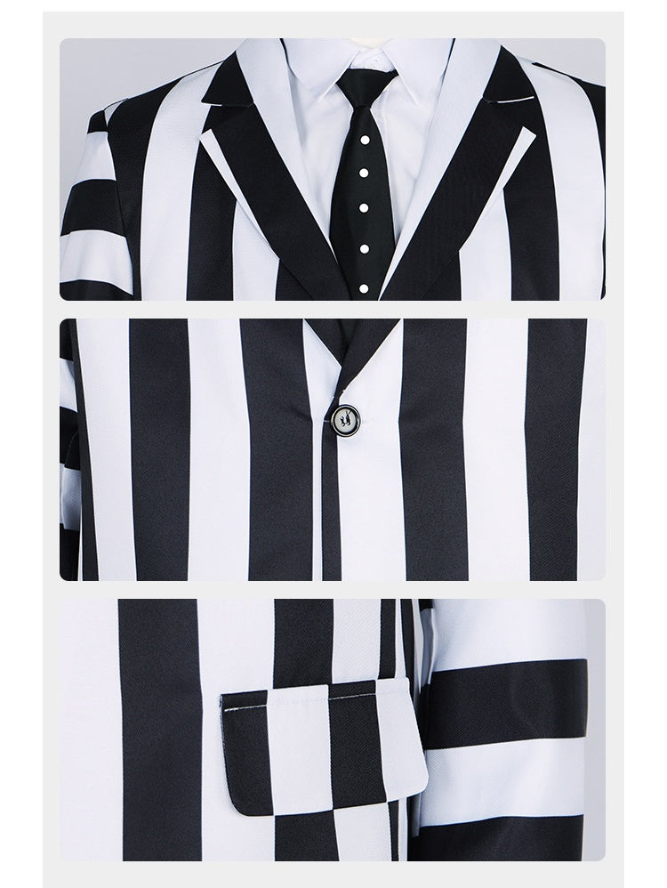 "Beetlejuice The Ghost With The Most Cosplay Costume - Halloween Performance Outfit"