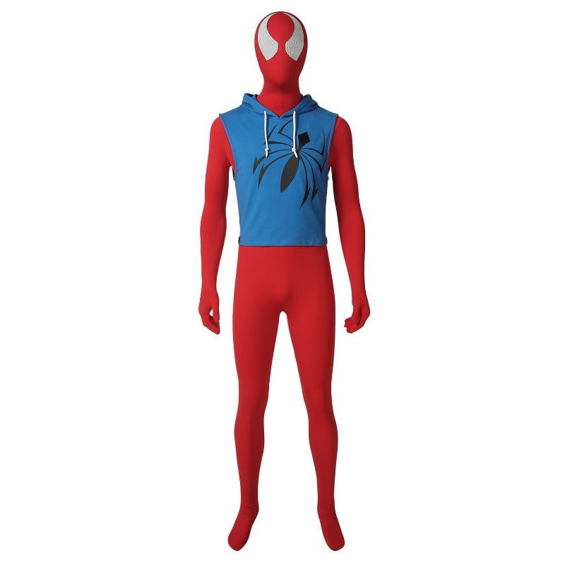 Halloweez Scarlet Spider Ben Reilly Cosplay Costume - Premium Spider-Verse Suit