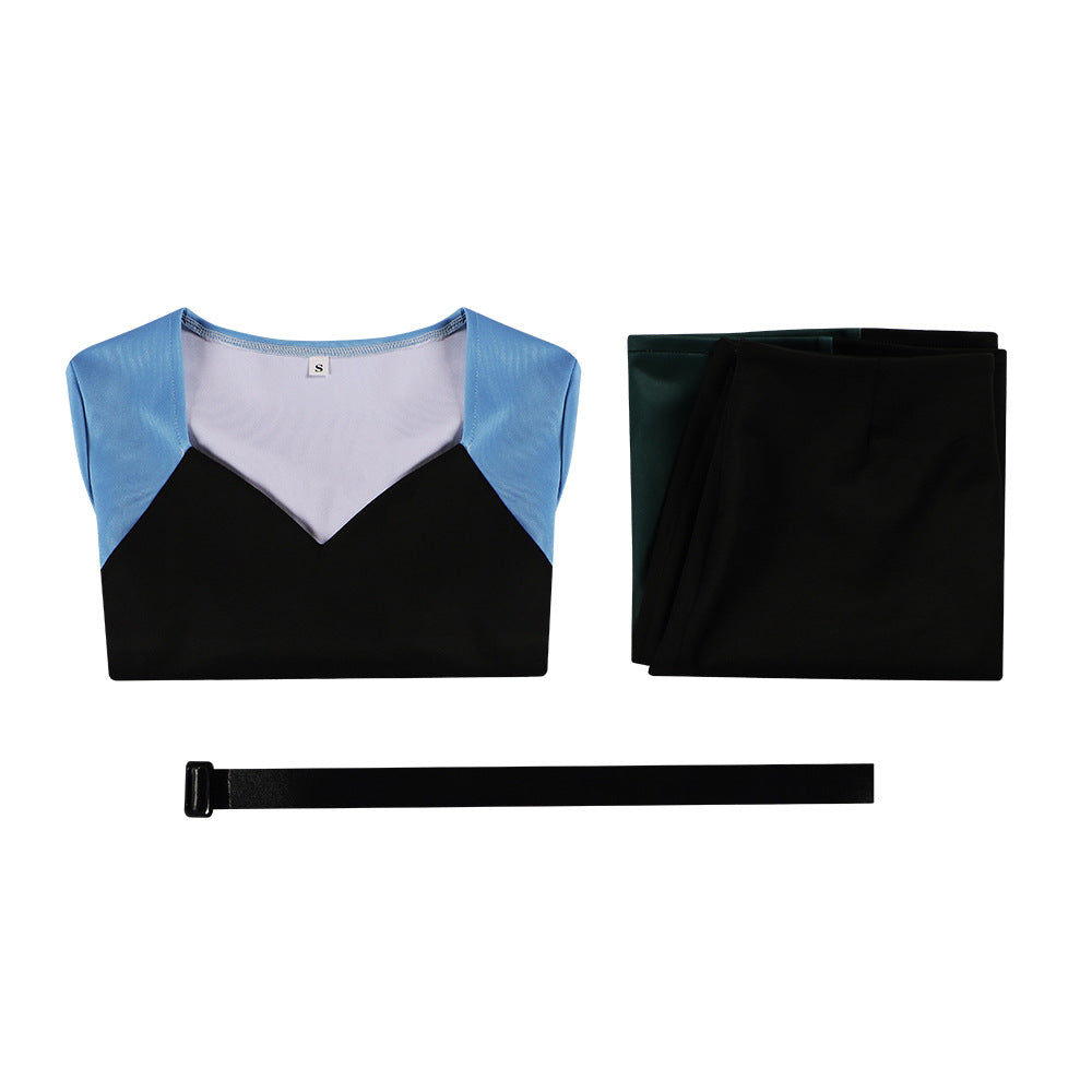 Gwen Cosplay Costume from Island Survival Battle - Complete Outfit with Top, Skirt, and Collar for Halloween Party Performance - Halloweez
