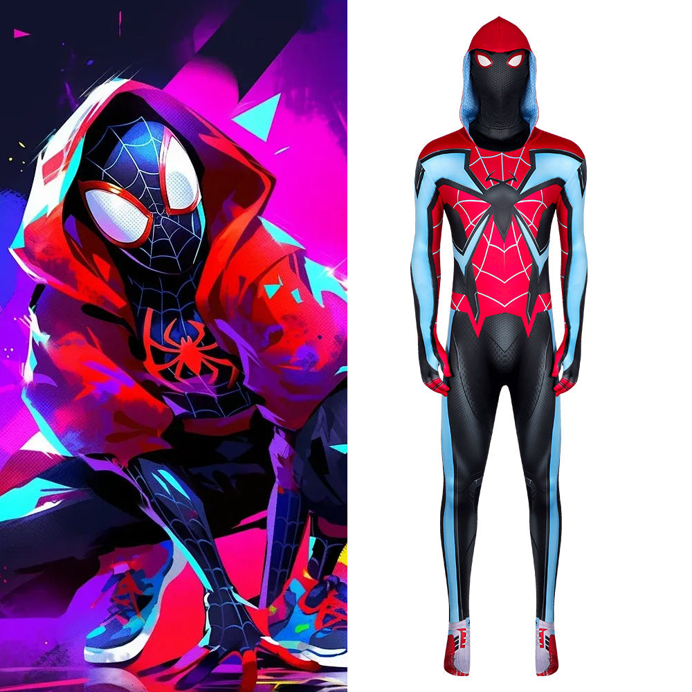 Halloween Cosplay Costume Children's Jumpsuit Hooded Suit Miles Adult Male Gwen Spider-Man Bodysuit - Halloweez