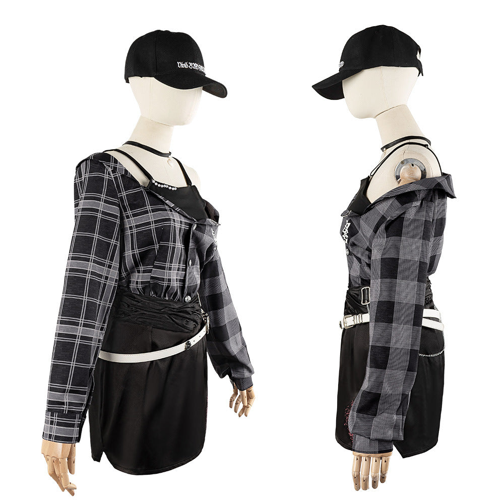 Project Sekai Kohane Azusawa Anime Cosplay Women's Bodycon Short Skirt Set - Halloweez