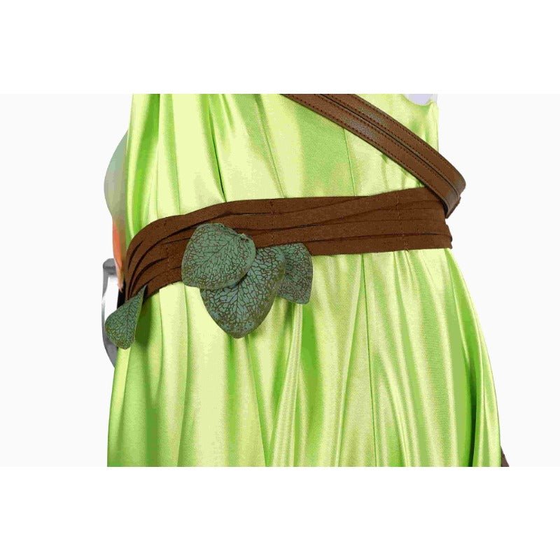 FF14 Nophica Cosplay Costume - Green Long Dress for Halloween & Party - Coscosmos