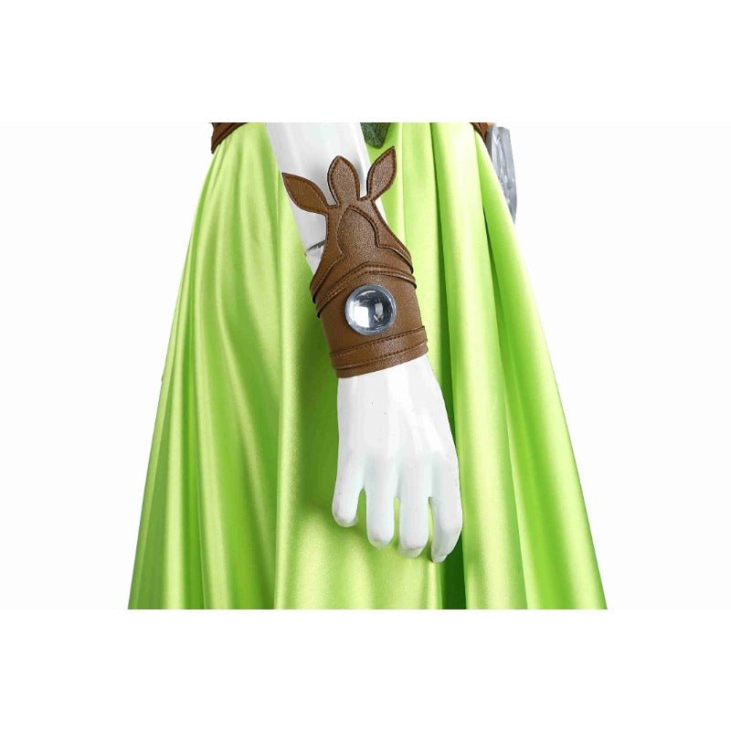 FF14 Nophica Cosplay Costume - Green Long Dress for Halloween & Party - Coscosmos