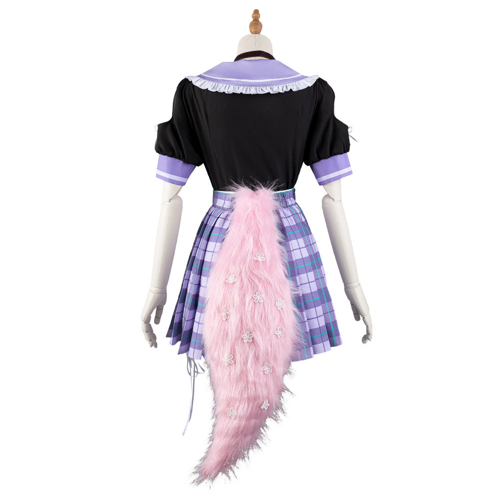 VTuber Host Hakui Koyori White Anime Cosplay Game Girl Plaid Skirt - Halloweez