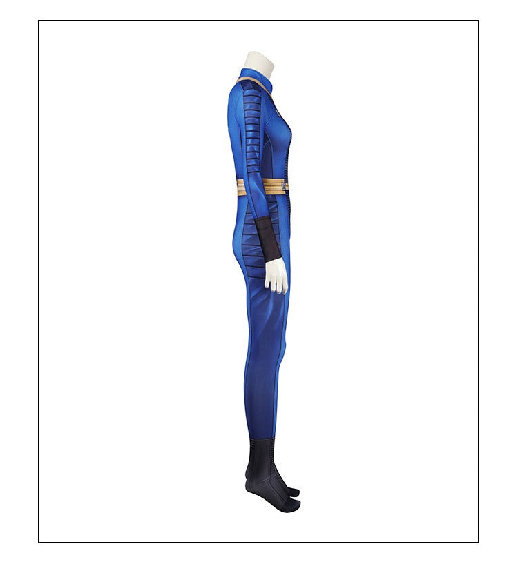 Male Vault Jumpsuit Cosplay from Fallout TV Series, Slim Fit Stretch Bodysuit for Cosplay - Halloweez