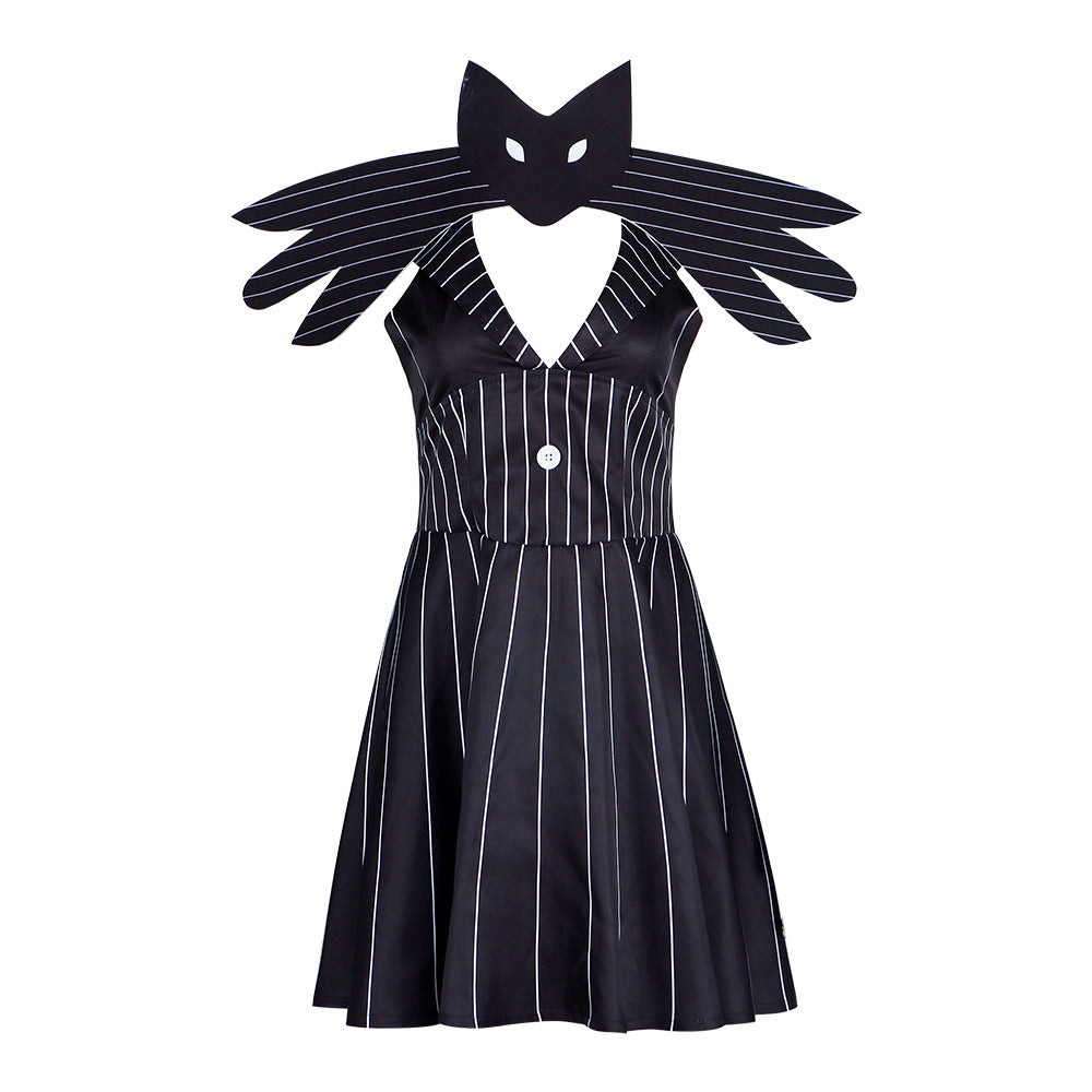 Christmas Nightmare Cosplay Dress Jack Skellington Genderbend Halloween Costume - Halloweez