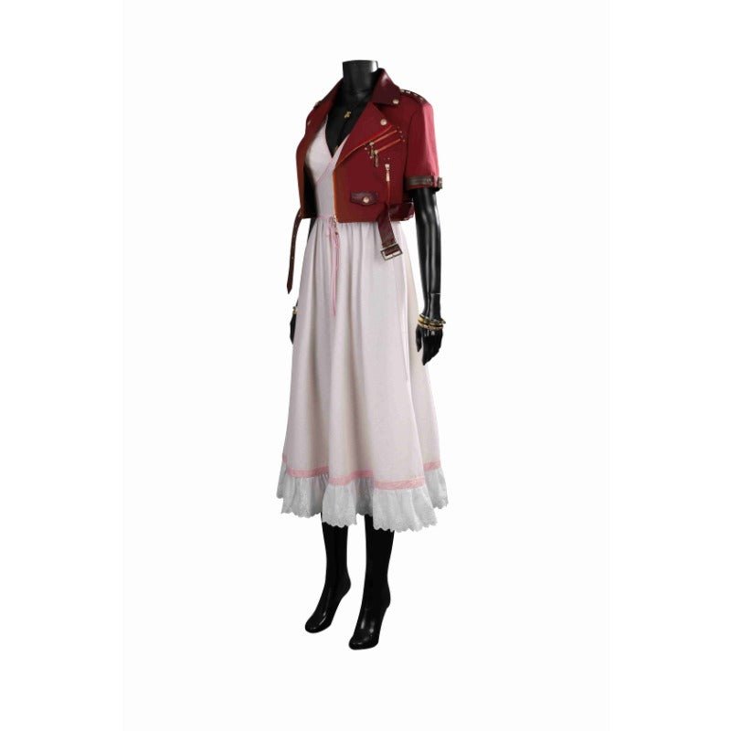 FF7 Aerith Gainsborough Cosplay Costume - Coat & Dress Full Set or Individual Items - Coscosmos