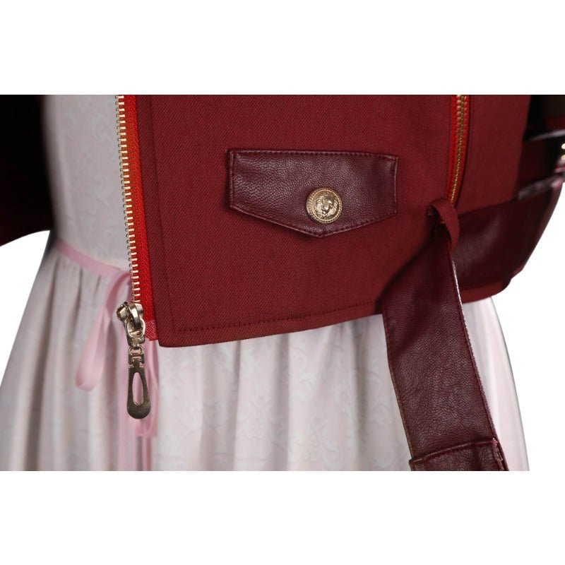 FF7 Aerith Gainsborough Cosplay Costume - Coat & Dress Full Set or Individual Items - Coscosmos