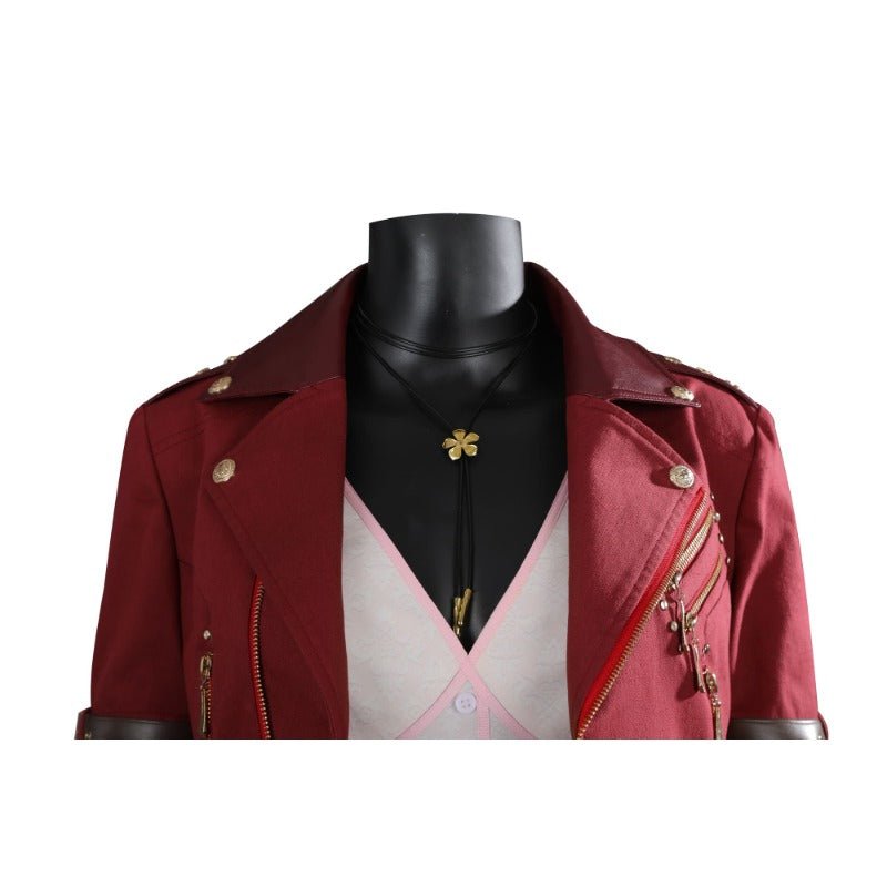 FF7 Aerith Gainsborough Cosplay Costume - Coat & Dress Full Set or Individual Items - Coscosmos