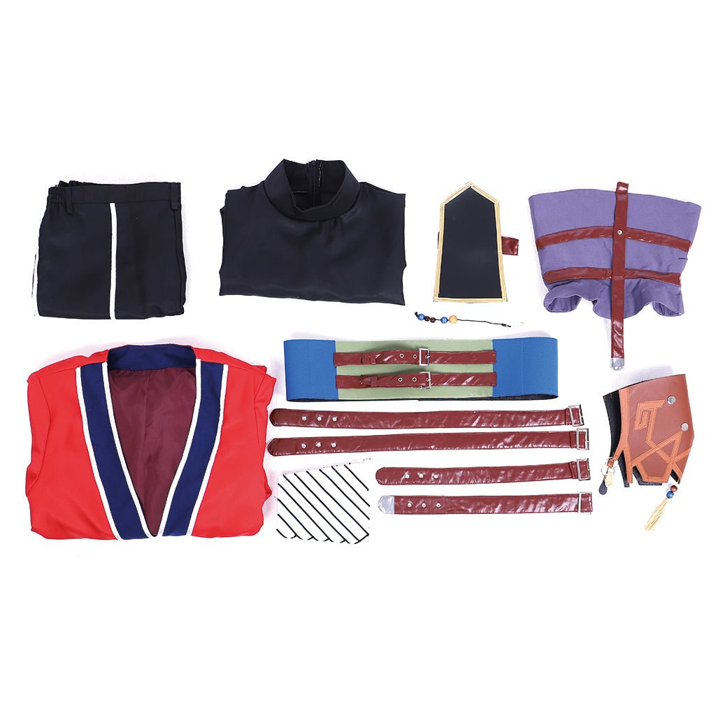 Final Fantasy X Auron Cosplay Costume | Red Suits Full Set for Role Play - Coscosmos