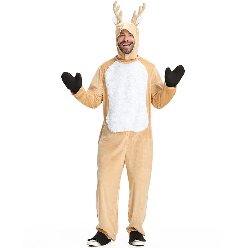 Large-Size Men's Halloweez Elk Role Performance Costume - Perfect for Christmas Parties and Pajamas - Halloweez