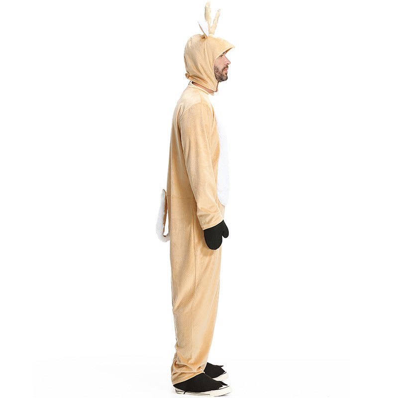 Large-Size Men's Halloweez Elk Role Performance Costume - Perfect for Christmas Parties and Pajamas - Halloweez