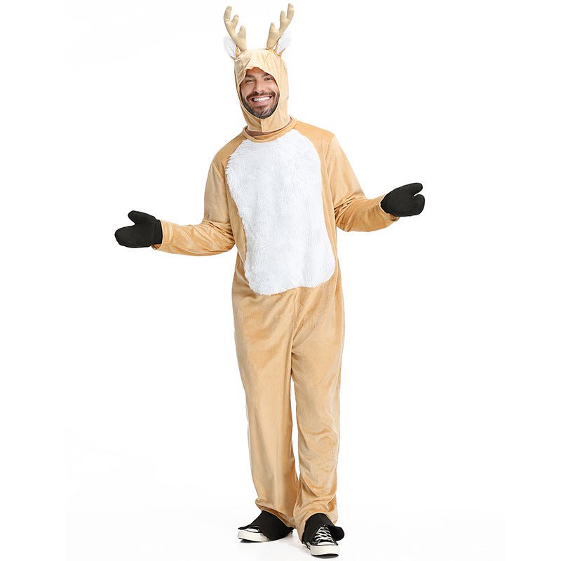 Large-Size Men's Halloweez Elk Role Performance Costume - Perfect for Christmas Parties and Pajamas - Halloweez