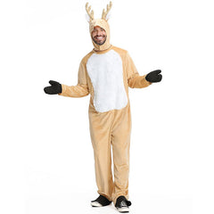 Large-Size Men's Halloweez Elk Role Performance Costume - Perfect for Christmas Parties and Pajamas - Halloweez