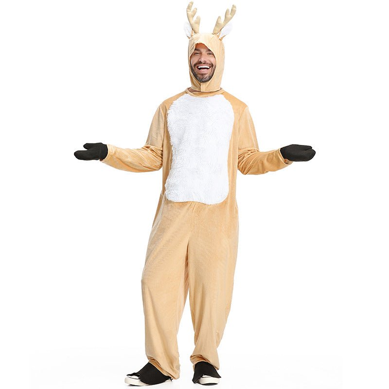 Large-Size Men's Halloweez Elk Role Performance Costume - Perfect for Christmas Parties and Pajamas - Halloweez